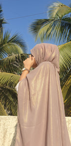 Stone Shimmer Georgette Hijab | Tawazau