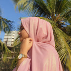 Cherry Blossom Shimmer Georgette Hijab | Tawazau