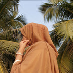 Caramel Shimmer Georgette Hijab | Tawazau