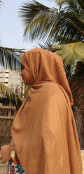 Caramel Shimmer Georgette Hijab | Tawazau