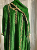 Emerald Green Handcrafted Embroidered Dress Set