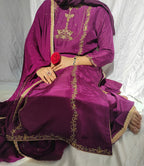Luxury Purple Ethnic Embroidered Suit