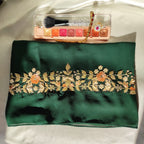 Limited Emerald Green Handcrafted Floral Hijab | Tawazau