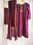 Luxury Purple Ethnic Embroidered Suit