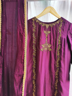 Luxury Purple Ethnic Embroidered Suit