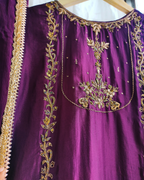 Luxury Purple Ethnic Embroidered Suit