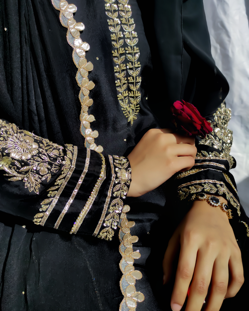 Designer Midnight Black Handwork Suit Set
