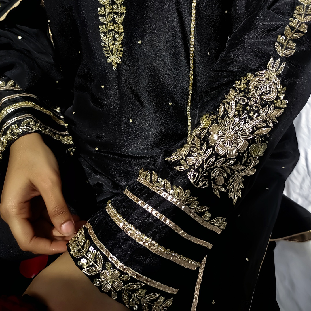Designer Midnight Black Handwork Suit Set