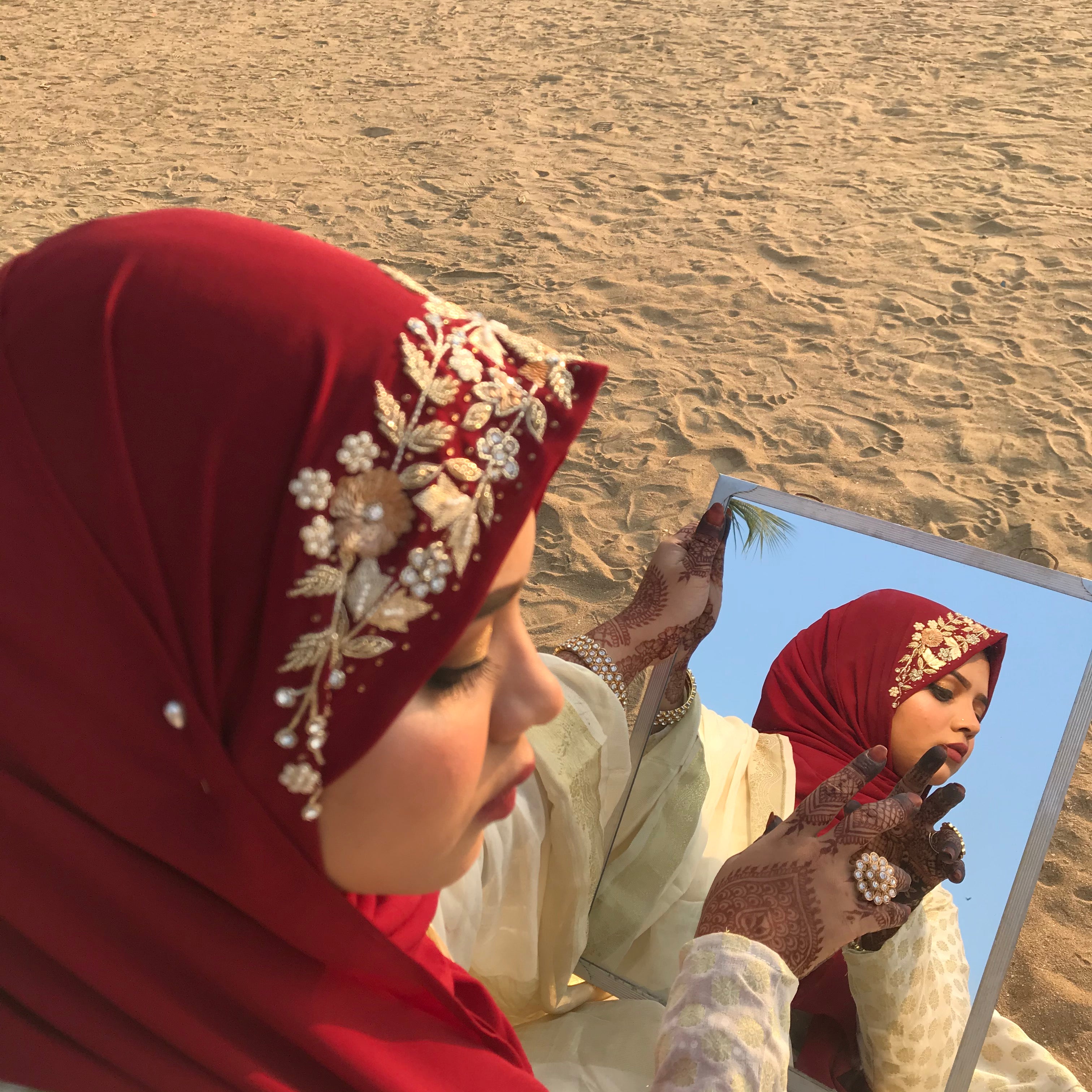 Aafreen Luxury Embroidered Georgette Hijab | Tawazau