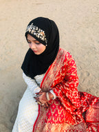 Limited Designer Black Floral Occasion Hijab