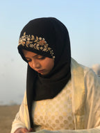 Limited Designer Black Floral Occasion Hijab