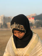 Limited Designer Black Floral Occasion Hijab