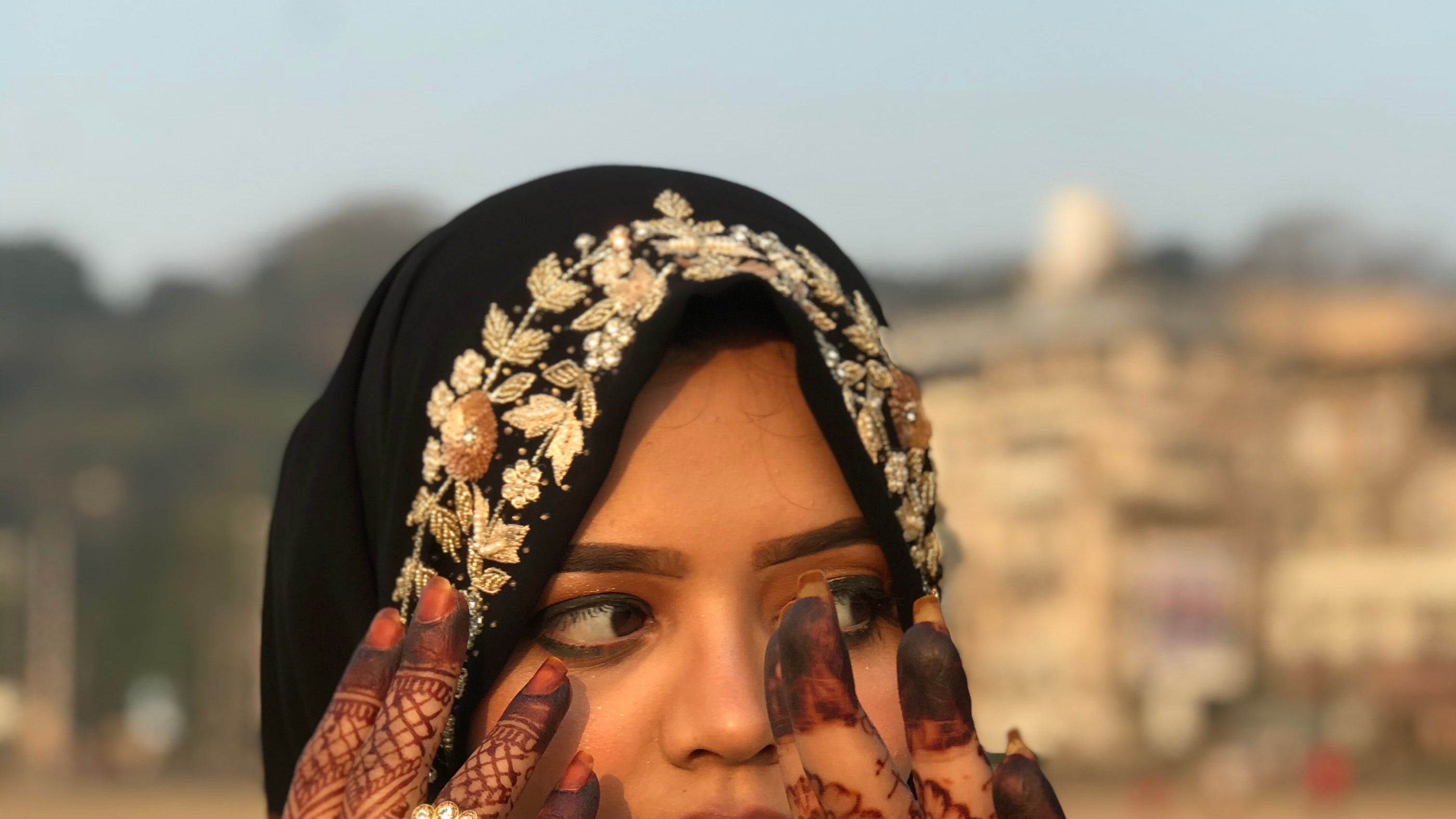 Limited Designer Black Floral Occasion Hijab