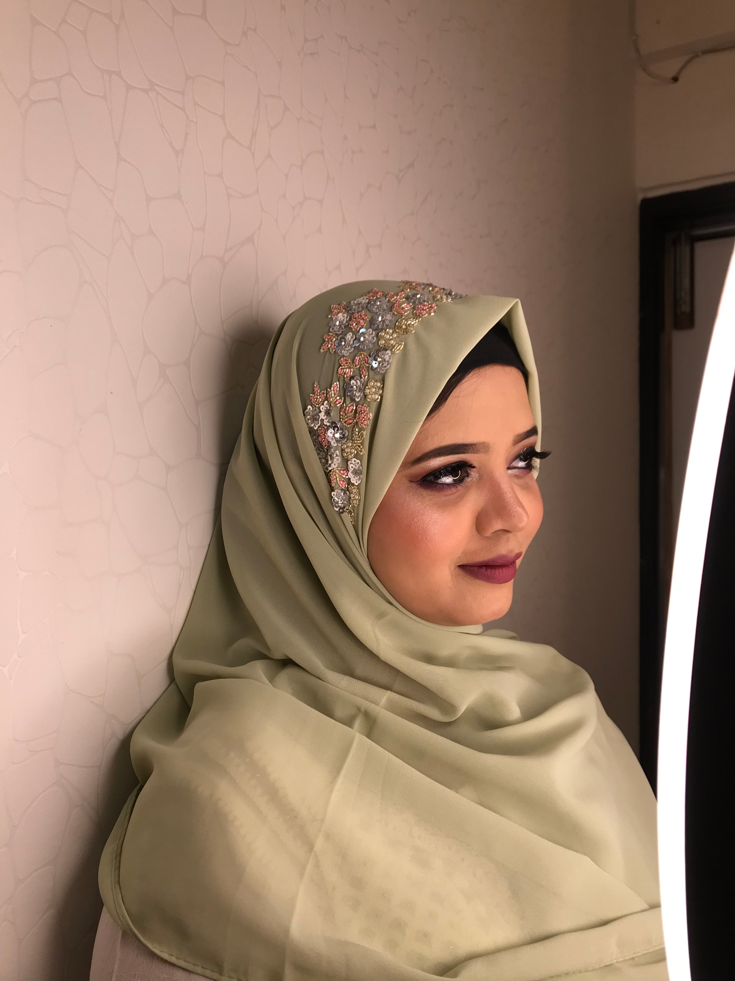 Sage Green Embroidered Hijab