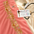 Blush Pink Floral Embroidered Hijab | Tawazau