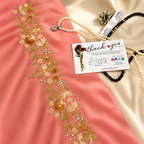 Blush Pink Floral Embroidered Hijab | Tawazau